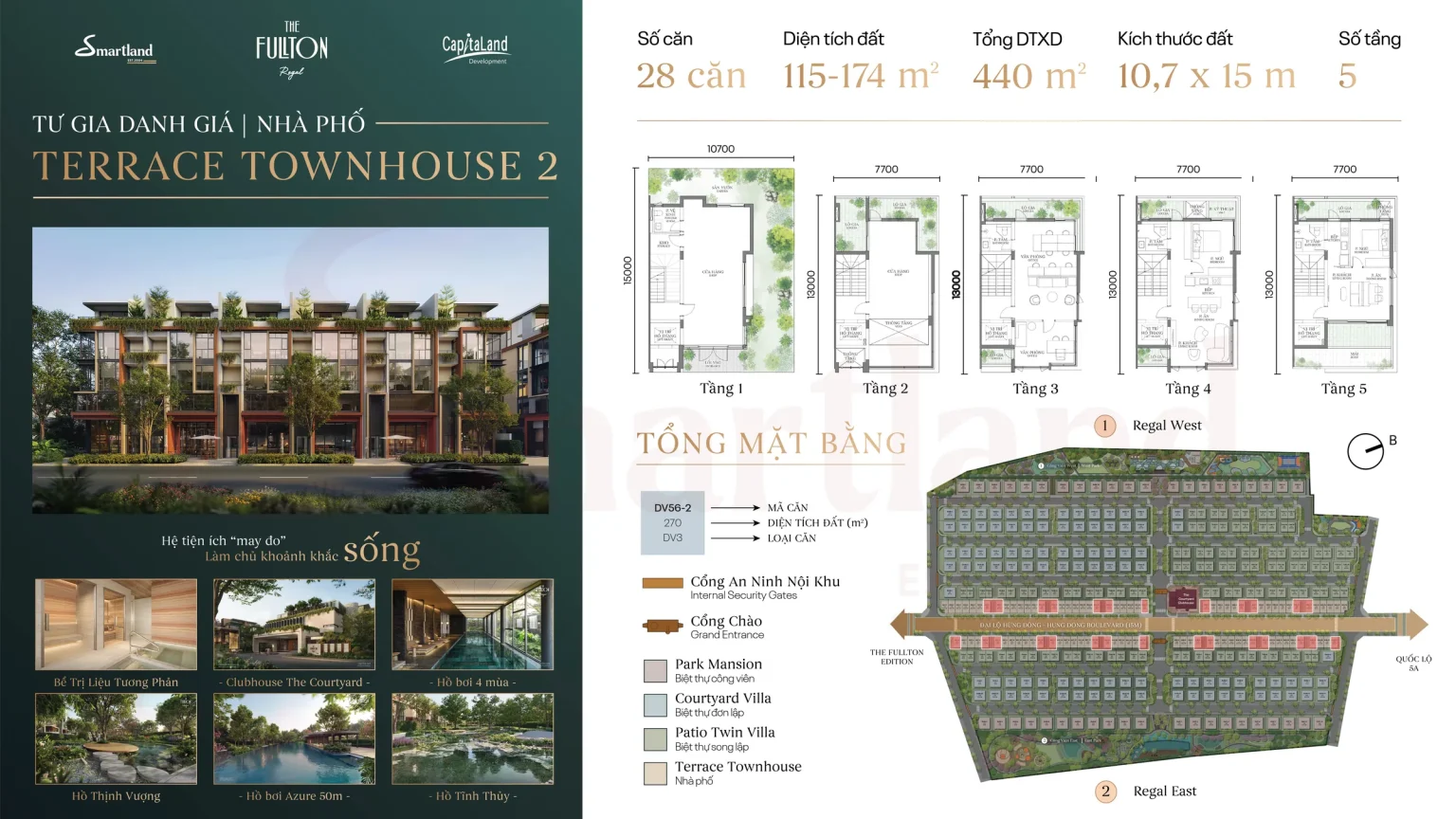 Tờ giới thiệu và vị trí trên tổng mặt bằng mẫu SH2 Terrace Townhouse (Nhà phố) – The Fullton Regal