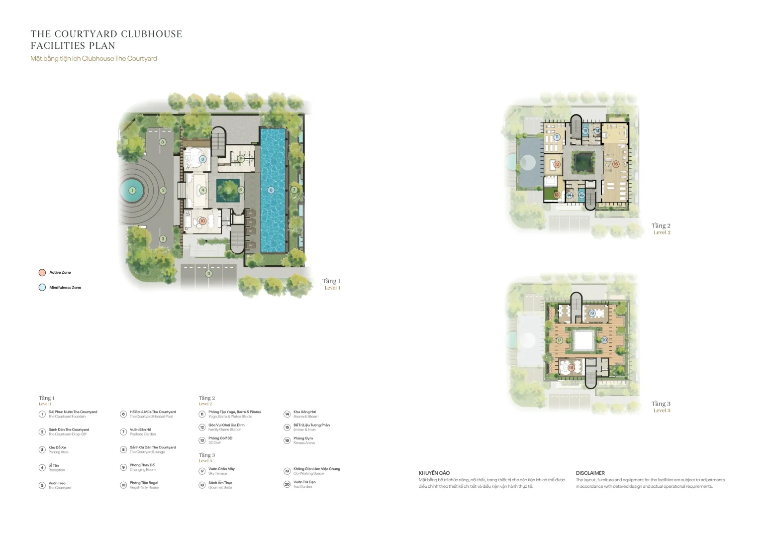 Mặt bằng tiện ích Clubhouse The Courtyard