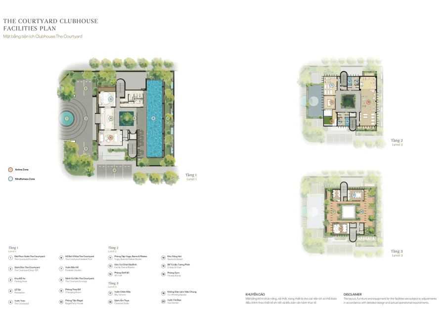 Mặt bằng tiện ích Clubhouse The Courtyard