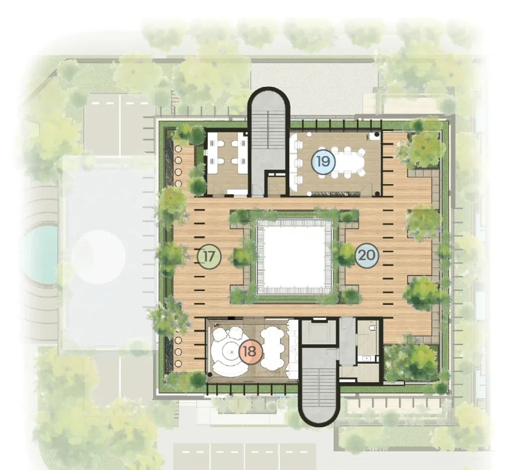 Mặt bằng tiện ích Clubhouse The Courtyard – tầng 3