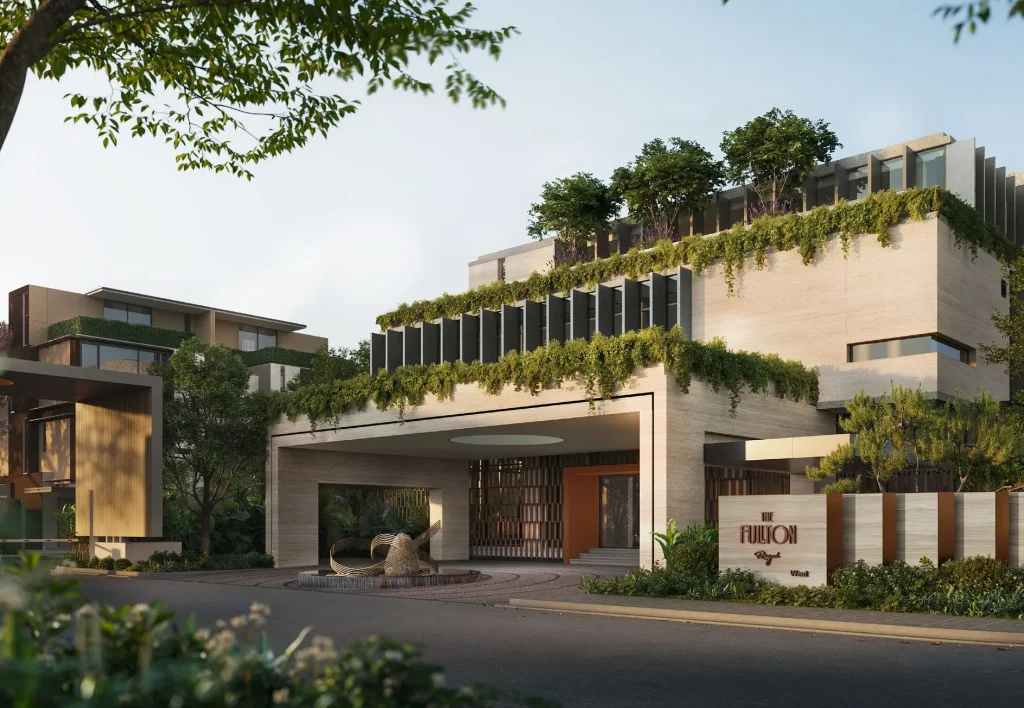 Phối cảnh sảnh đón The Courtyard Drop-off The Fullton Regal CapitaLand