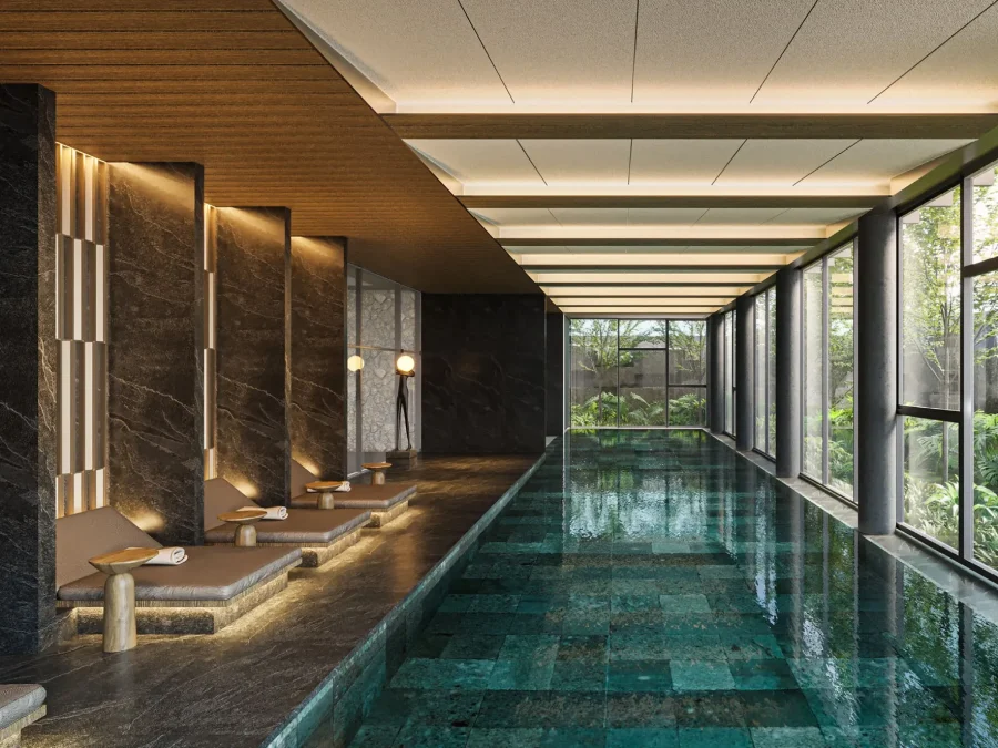 Hồ Bơi 4 Mùa The Courtyard (The Courtyard Heated Pool) – Clubhouse The Courtyard – The Fullton Regal